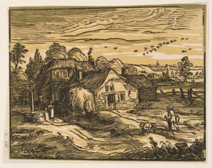Landskab med bondegård af Hendrick Goltzius