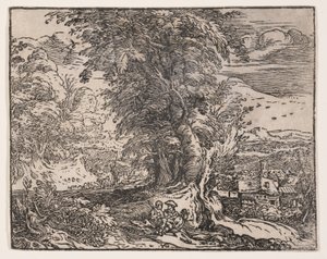 Landskab med et hyrdepar af Hendrick Goltzius
