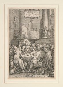 Sidste nadver, fra The Passion, nr. 1 i en serie på 12 graveringer af Hendrick Goltzius