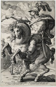 Marcus Curtius The Roman Heroes (serietitel) af Hendrick Goltzius