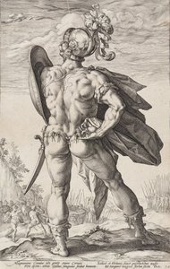 Marcus Valerius Corvus (Romerske helte, blad 6) af Hendrick Goltzius