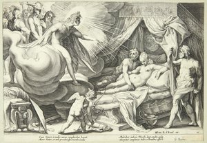 Mars og Venus overraskes af Hendrick Goltzius