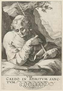 Matthæus, blad 9 i serien „Kristus, de tolv apostle og Paulus“ af Hendrick Goltzius