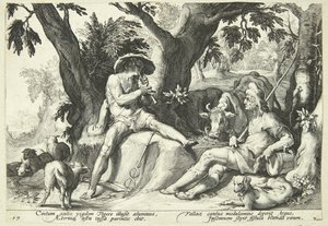 Merkur dysser Argus i søvn af Hendrick Goltzius