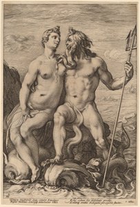 Neptun og Amfitrit af Hendrick Goltzius