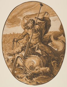Oceanus, fra guderne af Hendrick Goltzius