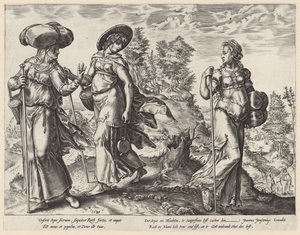Orpa forlader Naomi og Ruth The History of Ruth (serietitel) af Hendrick Goltzius
