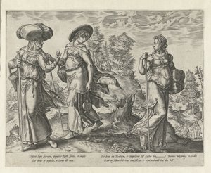 Orpa forlader Naomi og Ruth The History of Ruth (serietitel) af Hendrick Goltzius