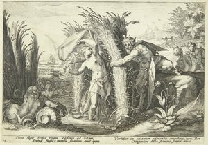 Pan og Syrinx af Hendrick Goltzius
