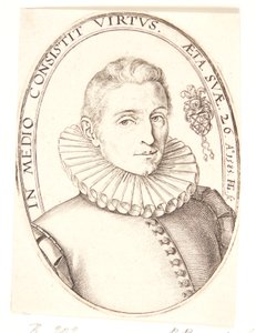 Portræt af en ung mand, vendt mod højre af Hendrick Goltzius