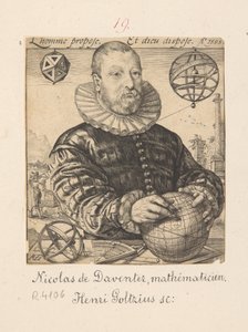 Portræt af Nicolaus Petri Daventriensis, egentlig Claes Pietersz van Deventer, ca. 1540-1602 - matematiker og astronom
