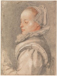 Portræt af en ung kvinde af Hendrick Goltzius