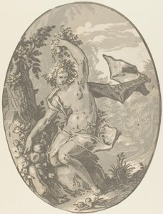 Proserpin, tallerken fem fra Demogorgon and the Deities af Hendrick Goltzius