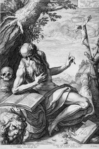 Sankt Hieronymus i ørkenen af Hendrick Goltzius