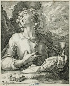 Sankt Johannes Evangelisten af Hendrick Goltzius
