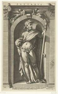 Saturn Saturn (titel på objekt) Otte klassiske guder (serietitel) af Hendrick Goltzius