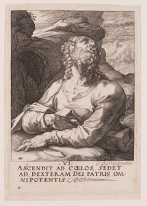 Bartholomæus, fra Kristus, apostlene og Paulus med trosbekendelsen af Hendrick Goltzius