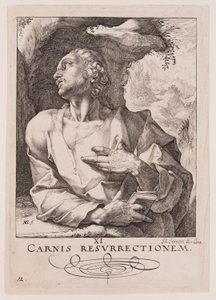 Judas Thaddeus, fra Kristus, apostlene og Paulus med trosbekendelsen af Hendrick Goltzius