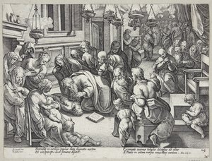 Sankt Paulus oprejste Eutychus af Hendrick Goltzius