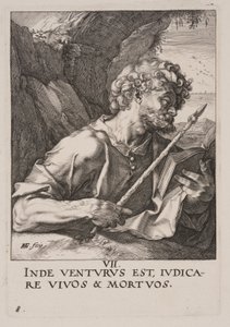 Thomas, fra Kristus, apostlene og Paulus med trosbekendelsen af Hendrick Goltzius
