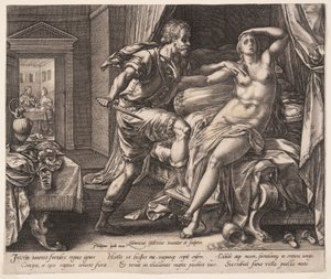 Tarquinius og Lucretia, fra Historien om Lucretia af Hendrick Goltzius