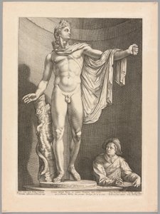 Apollo Belvedere, plade 3 fra Three Famous Antique Sculptures af Hendrick Goltzius
