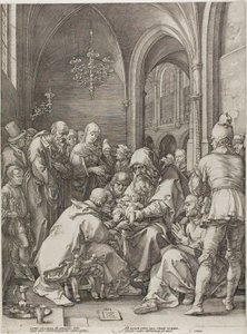 Omskæringen, plade fire fra The Birth and Early Life of Christ af Hendrick Goltzius