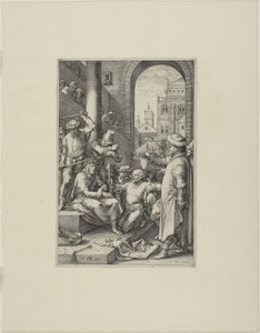 The Crowning with Thorns, plade syv fra The Passion of Christ af Hendrick Goltzius