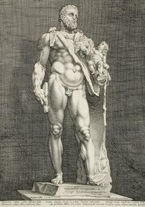 Kejser Commodus som Herkules af Hendrick Goltzius