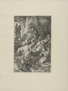 Begravelsen, plade elleve fra The Passion of Christ af Hendrick Goltzius