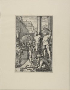 The Flagelation, plade seks fra The Passion of Christ af Hendrick Goltzius