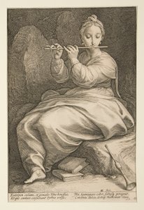 The Nine Muses: Euterpe, #6 i en serie af 9 af Hendrick Goltzius