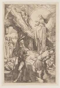 Opstandelsen, fra The Passion af Hendrick Goltzius