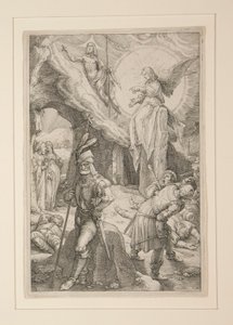 The Resurrection, fra The Passion, #12 i en serie af 12 indgraveringer af Hendrick Goltzius