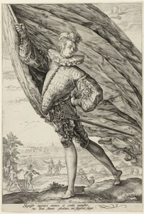 Fanebæreren, drejet til venstre af Hendrick Goltzius