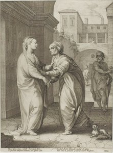 Besøgelsen, planche to fra Kristi fødsel og tidlige liv af Hendrick Goltzius