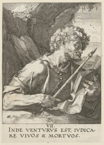 Thomas, blad 8 fra serien „Kristus, de tolv apostle og Paulus“ af Hendrick Goltzius