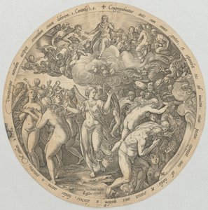 Adskillelsen af de retfærdige fra de uretfærdige, ark 2 i serien »De fire sidste ting« af Hendrick Goltzius