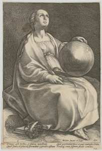 Urania, blad 9 i serien »De ni muser« af Hendrick Goltzius