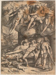 Vulkan overrasker Mars og Venus af Hendrick Goltzius