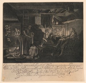Jupiter og Merkur som gæster hos Philemon og Baucis af Hendrick Goudt