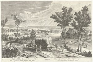 juli, med bønder i et landskab Julius (titel på objekt) De tolv måneder (serietitel)