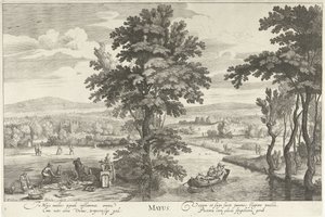 maj, med et selskab i et landskab Mayus (titel på objekt) De tolv måneder (serietitel)