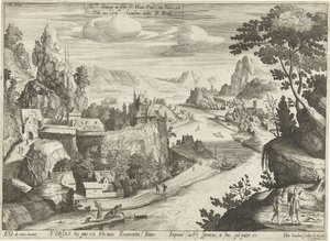 Tobias og englen fanger fisken i Tigris af Hendrick Hondius (I)
