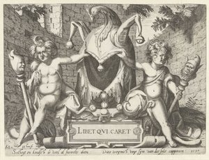 To putti med en dårehætte Libet qui caret (titel på objekt)