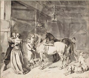 En kavaler siger farvel til en dame, 1678 af Hendrick Verschuring