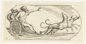 Marts på en vogn Nouveau Livre des Dieux et Deeßes De la Marine Bouckje of Sea Gods and Goddesses (serietitel) af Hendrick de Keyser (I)