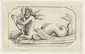 Triton spiller en harpe Nouveau Livre des Dieux et Deeßes De la Marine Bouckje of Sea Gods and Goddesses (serietitel)