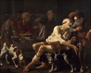 Den rige mand og den fattige Lazarus af Hendrick ter Brugghen