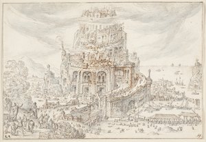 Babels tårn af Hendrick van Cleve III